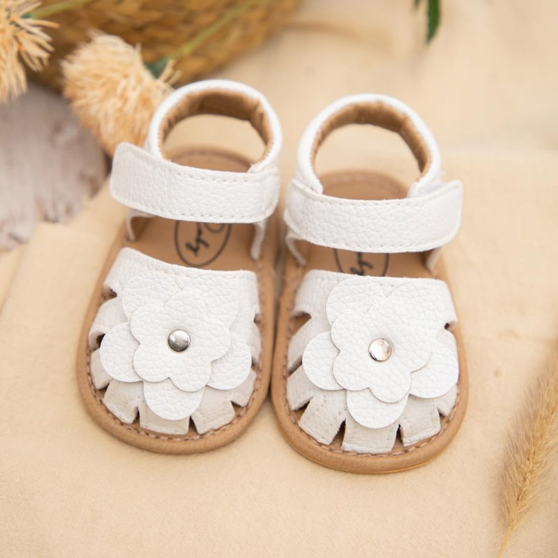 Babelvit Infant Baby Girl Boy Sandals Comfort Premium Summer Outdoor Casual Beach Shoes with Flower Bowknot Anti Slip Rubber Sole Newborn Toddler Prewalker First Walking Shoes - Image 3
